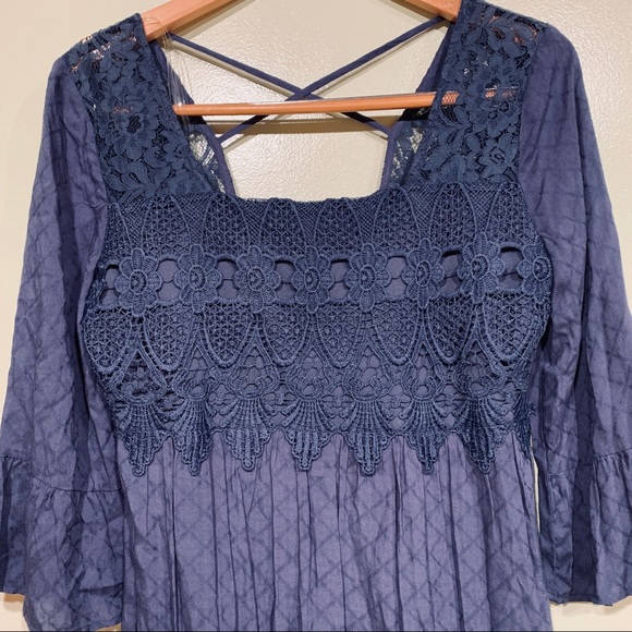 Jolt Navy Blue Crisscross back Dress - Picture 5 of 8